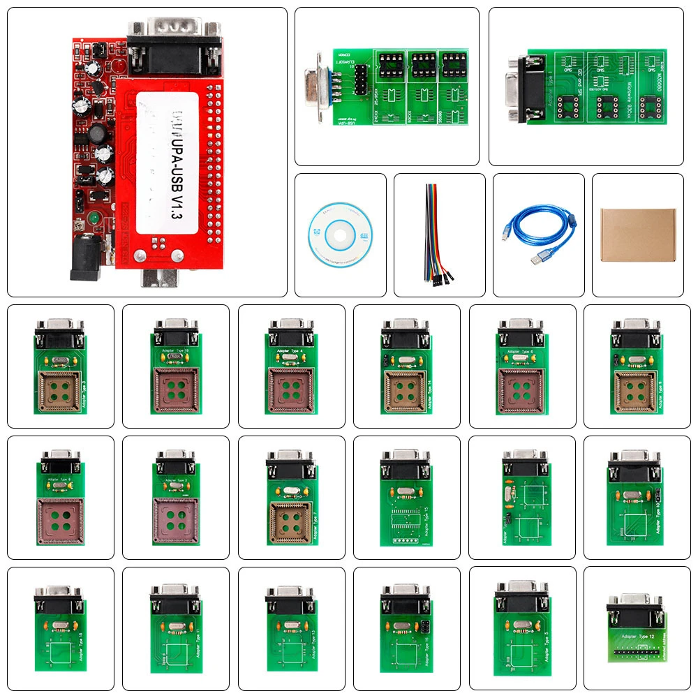 UPA USB V2014 Small Board Full Set V1.3 Automotive ECU Programmer with Full Set Adapter