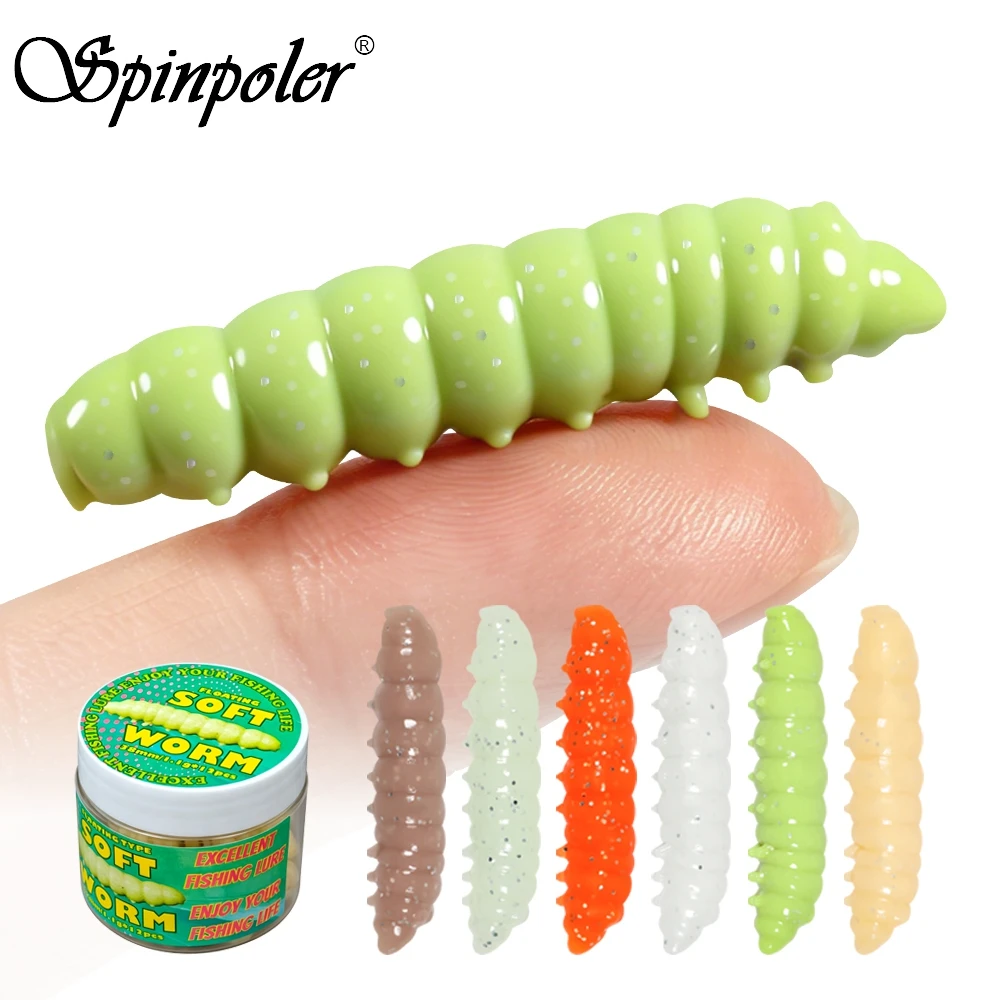 Leurre souple TPR Spinpoler 38mm très flottant, saveur Fromage Piquant, Luminescent UV, Ver Larve, pour la pêche à la truite, au poisson-chat et en ruisseau