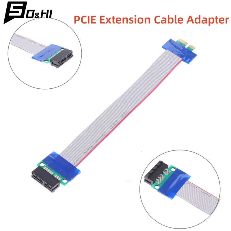 1Pcs PCI Expres X1 PCI E Riser Card Extender Extension Ribbon Flexible Relocate Ribbon PCIE Extension Cable Adapter