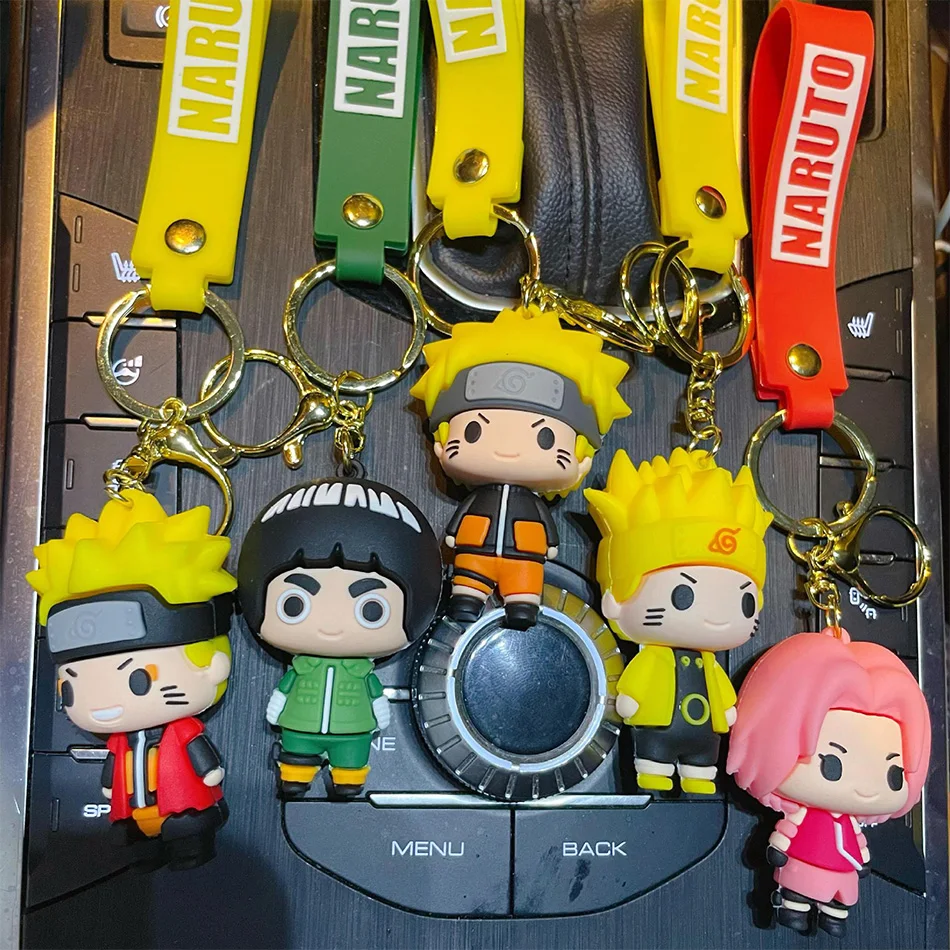 10 pz/set Anime Naruto Portachiavi Moda portatile Figura Del Fumetto Portachiavi IN PVC Uzumaki Kakashi Action Figures per I Ventole Borsa Ciondolo