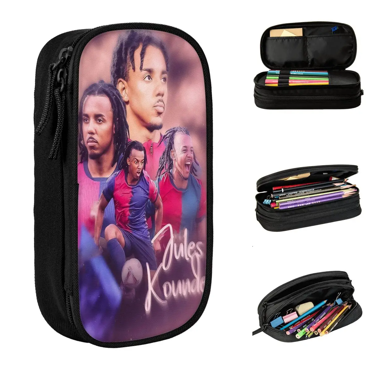 

Jules Kounde Fooball Soccer Pencil Case Pencil Box Pen Box for Student Large Storage Bags Students School Gifts Stationery