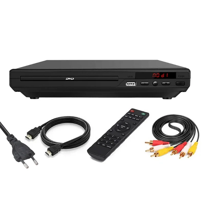 

2024 New 1080P Desktop DVD Media Player for TV Region AV Output USB Top Quality EVDs VCD Disc Players for Durability 2200W