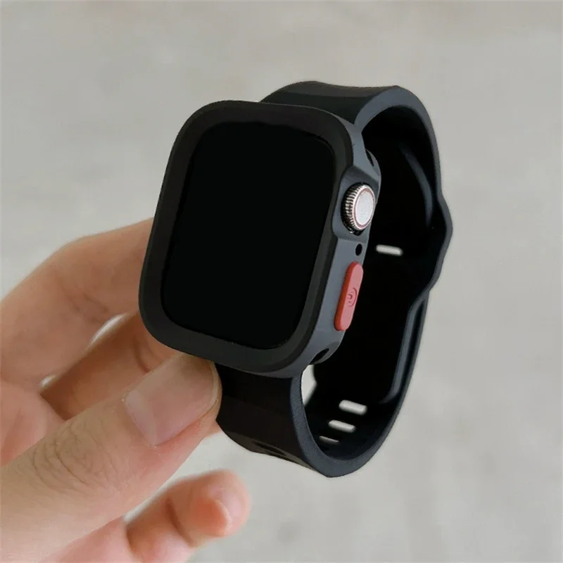 Capa à prova de choque e faixa de silicone macio para iWatch, pulseira esporte menina, relógio para menina, 41mm, 40mm, 44mm, 45mm, 49mm, 9, 7, 8, SE, 6, 5, Novo, 2022