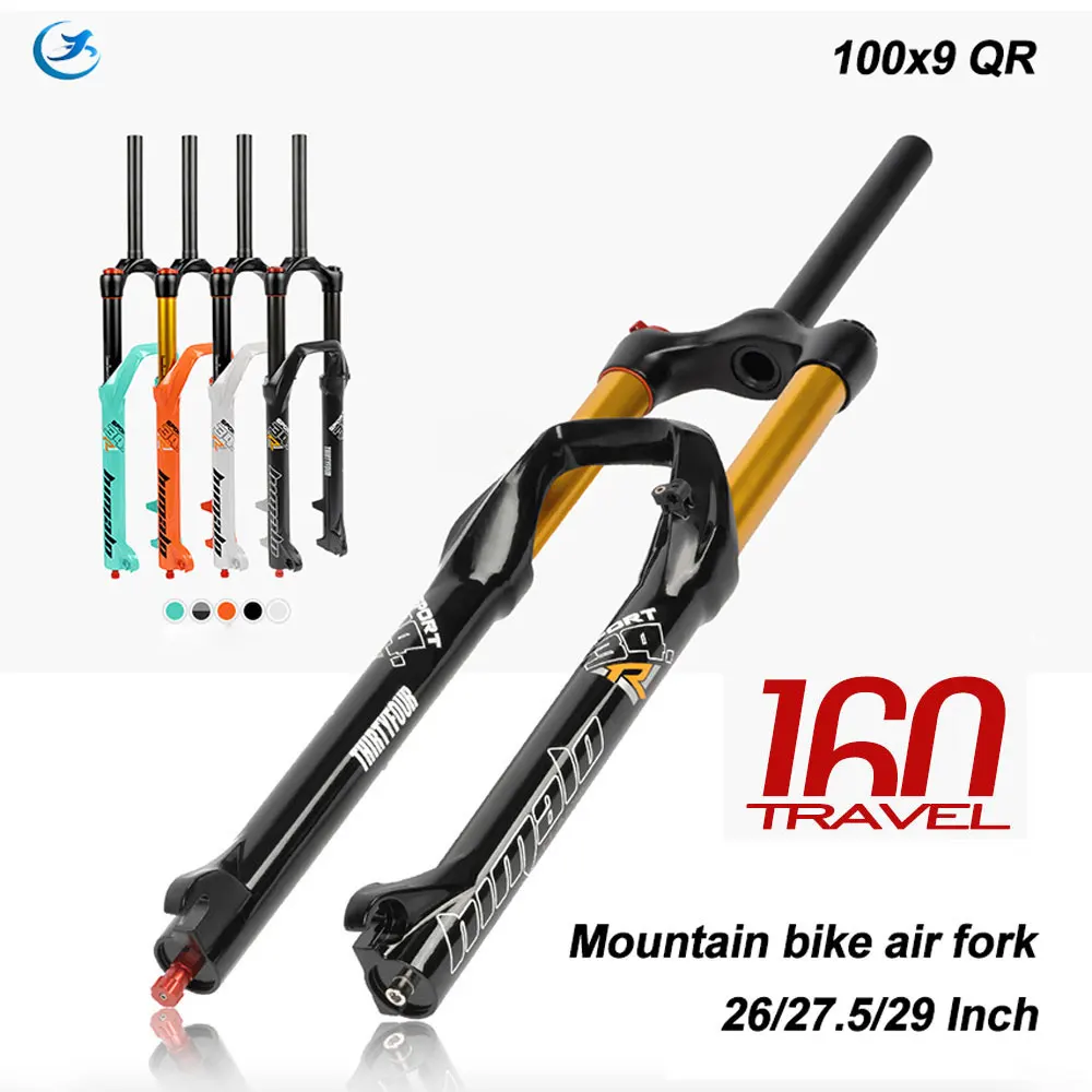 Mountain Bike Suspension Fork, Quick Release, Damping Air Fork, Bike Parts, Shock Absorber, Travel 160mm, 26 \