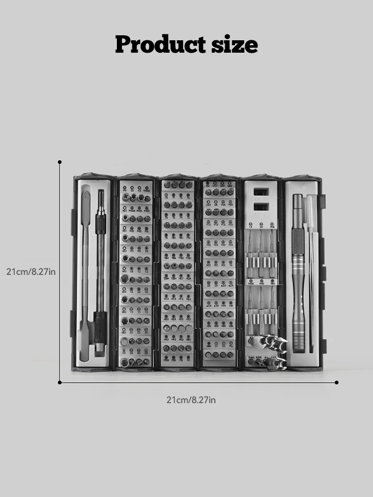 128 in 1 Precision Screwdriver Set Creative Cylinder Roll-up Case Organizer Magnetic HRC 56 Hardness Bits Space Saving Roll Box