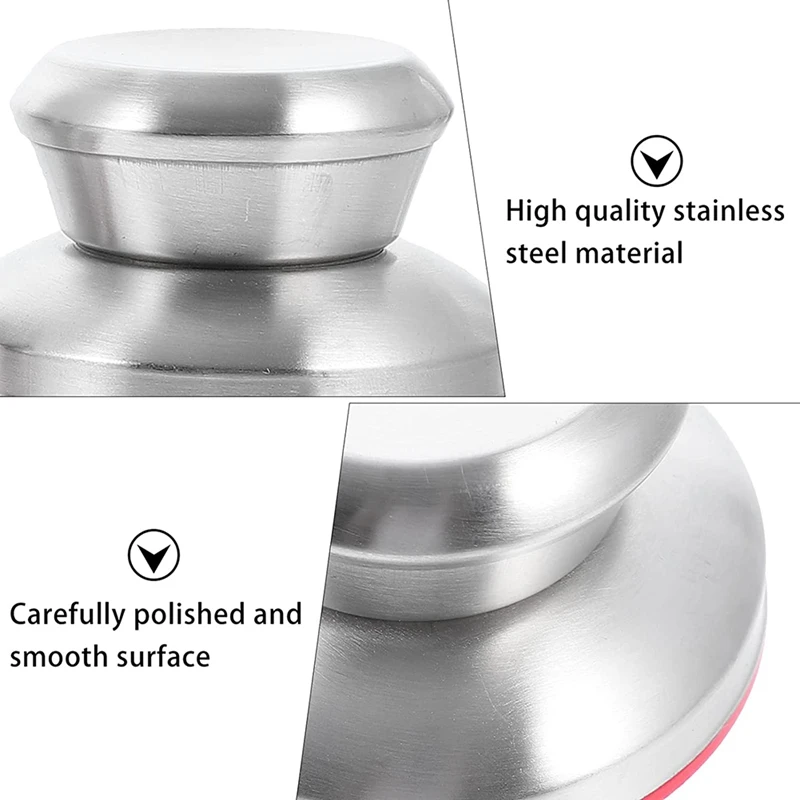 Universal Handle Knobs For Pans, Pots, Scald Protection, Replacement Lids Made Of Stainless Steel, 3 Pieces