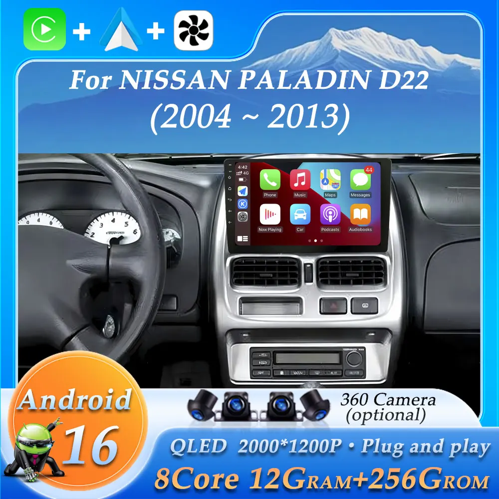 

Автомагнитола Navi GPS для NISSAN PALADIN D22 2004-2013 с беспроводным CarPlay, Android Auto, WiFi, 4G, мультимедийный плеер, Bluetooth, 2K