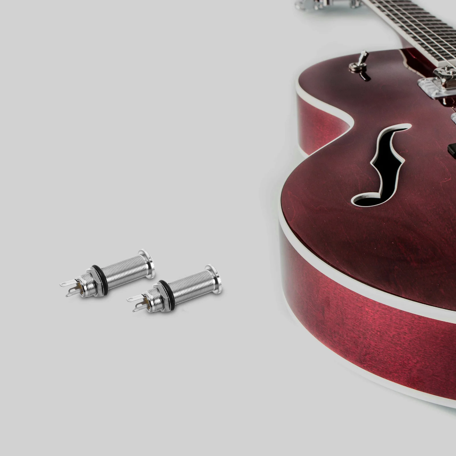 

2Pcs Electric Guitar Output Jacks Short Foot Cylinder Mount Stereo Plug Sockets Stable Noise Reduction Guitar Accessory