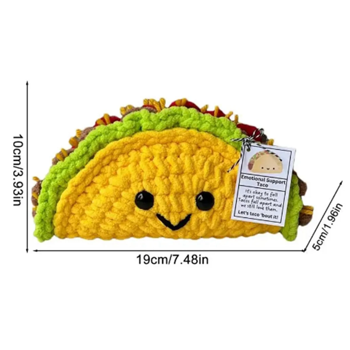 

BAAE Crochet Doll Small Emotional Support Crochet Mini Taco Cartoon Cute Crochet Doll Taco Plush Cheer Up Toy Knitted Doll