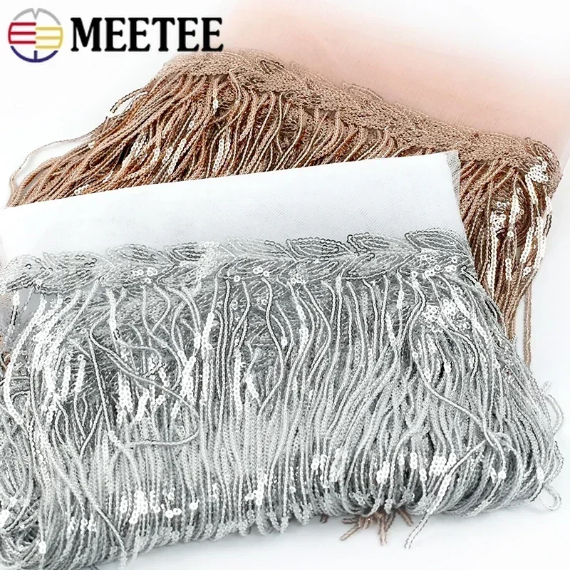 1/2/3/4/5Yards 10cm Sequin Tassel Fringe for Sewing Lace Trim Fringes Ribbon Garment Dress Decoration Trimmings DIY Accessories