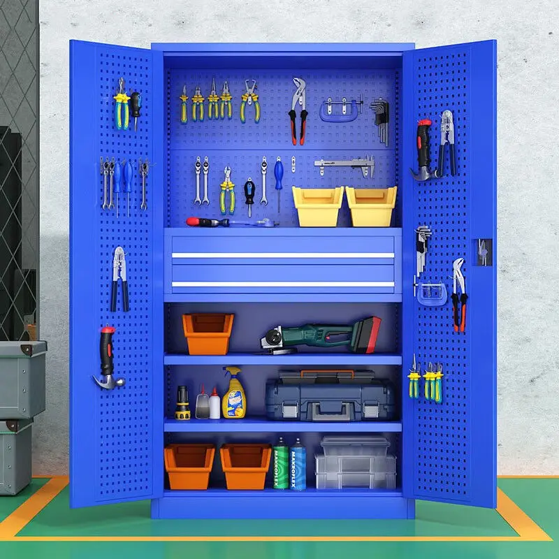 أداة ثقيلة من الفولاذ المقاوم للصدأ قائمة بذاتها صندوق أدوات معدني قابل للصدر/خزانة حديقة ورشة عمل مستودع محمول #5
