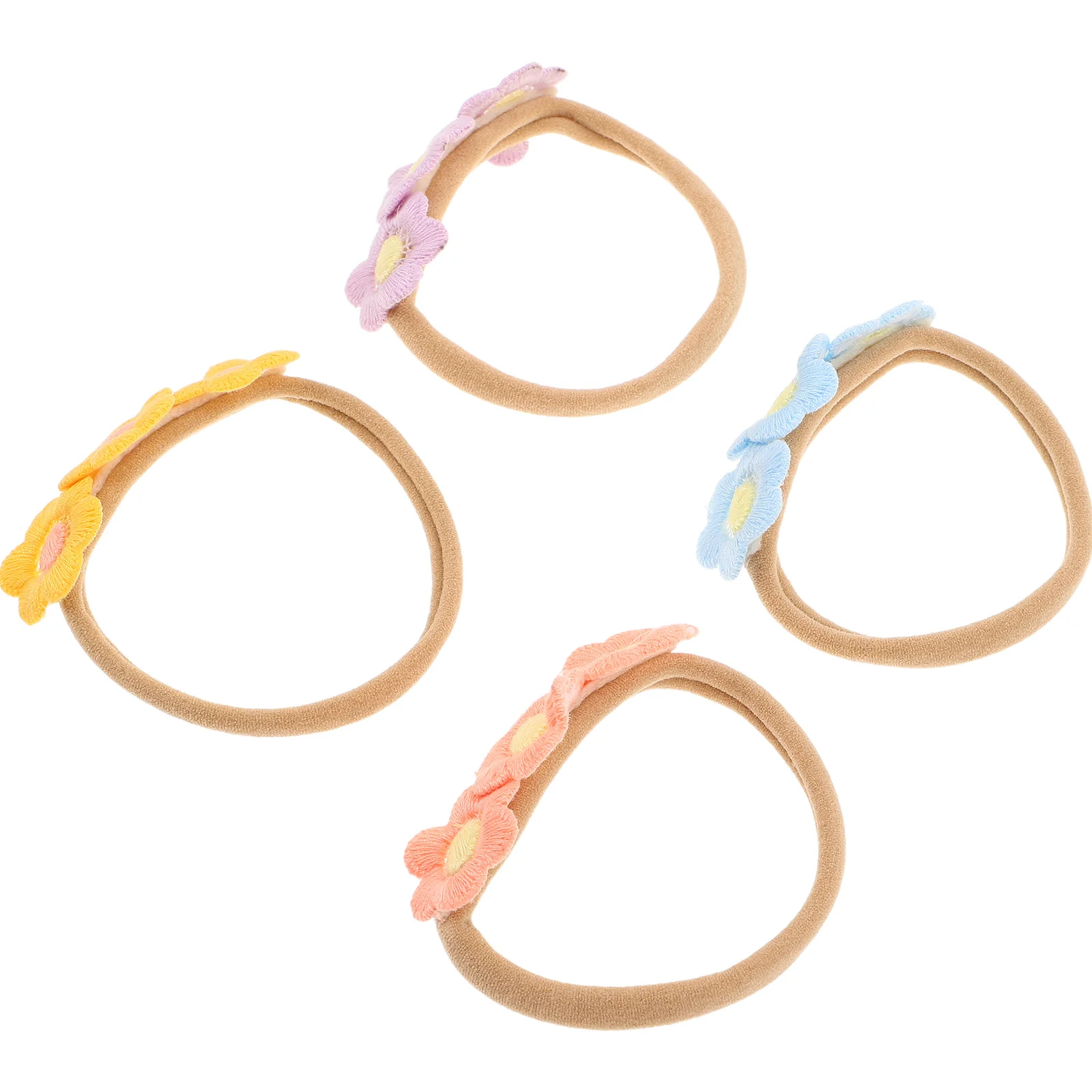 

4Pcs Daisy Hair Band Baby Girls Soft Stretchy Flower Headband Adjustable Elastic Ponytail Holder Newborn Infant Toddler