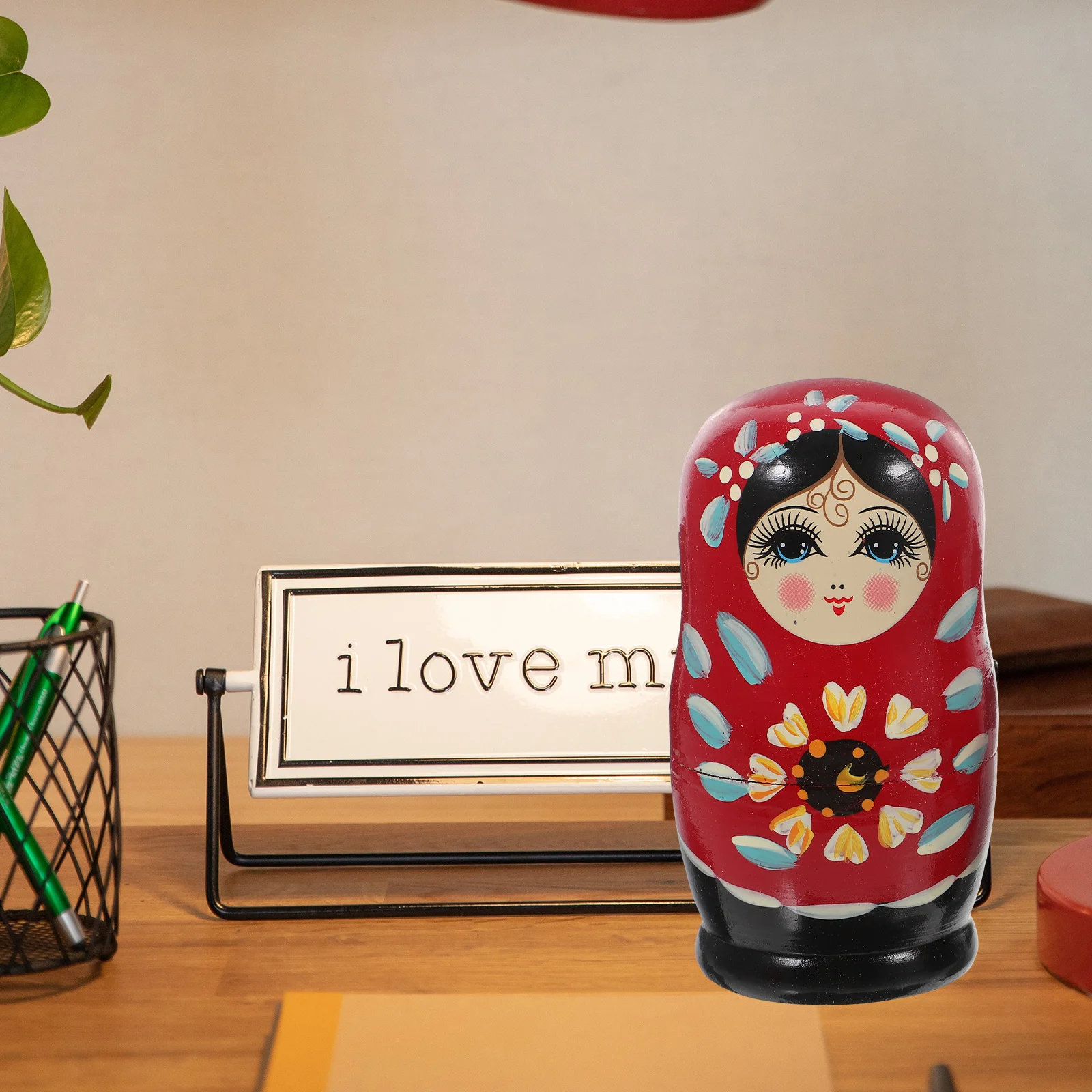 5 قطع من ألعاب التراص ماتريوشكا الخشبية الروسية للأطفال الصغار ألعاب تعليمية تعليمية للأطفال هدية حرفية إبداعية #4