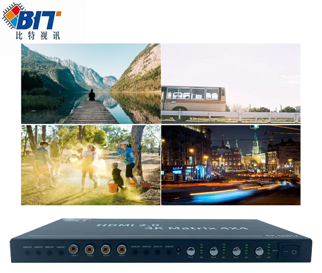 スプリッタースプリッター4k @ 60hz 2 x4オーディオマトリックス-hdmiスイッチャー4 in 4 hdmi,TV用