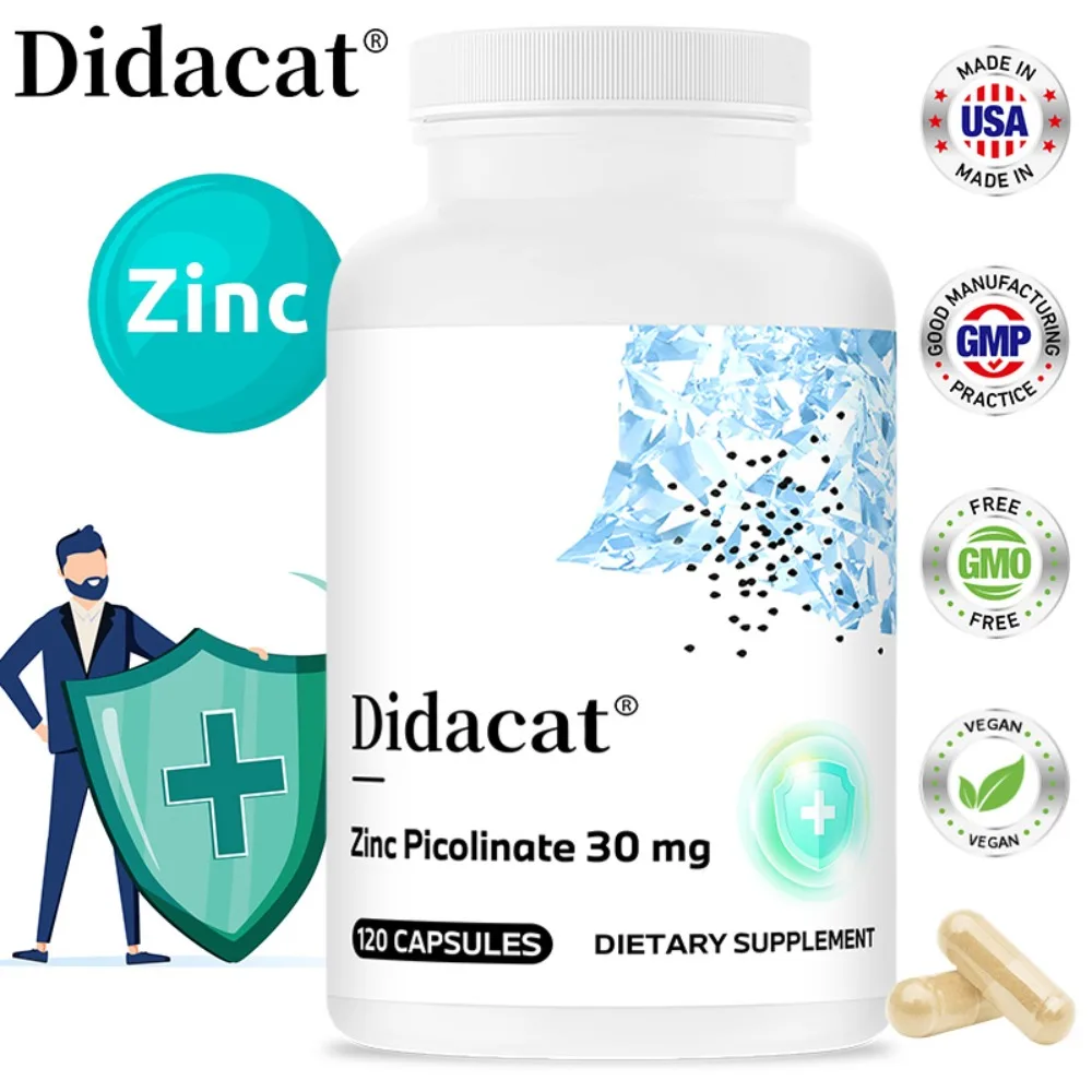 Zinc Picolinate Supplement — Supports Immune System and Skin Health; Highly Absorbable Zinc