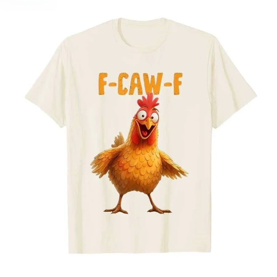 F-Caw-F Huhn Lustige Erwachsene Humor Hahn Meme T-shirts für Männer Frauen 100 Baumwolle T Shirts Kurzarm Tops Beliebte Mode