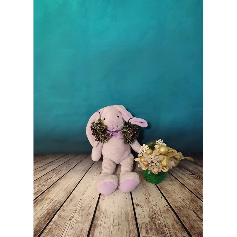 SHUOZHIKE Spring Easter Photography Backdrop Rabbit Flowers Eggs Wood Board Photo Background Studio Props JHF-04