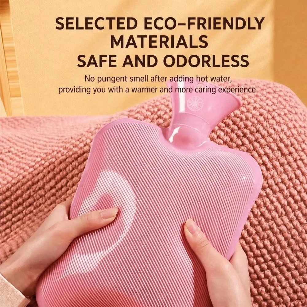 1000ml/2000ml Hot Water Bottle Leak-proof Explosion-Proof Hot Water Bag With Faux Rabbit Fur Cover Warm Water Bag Home Office