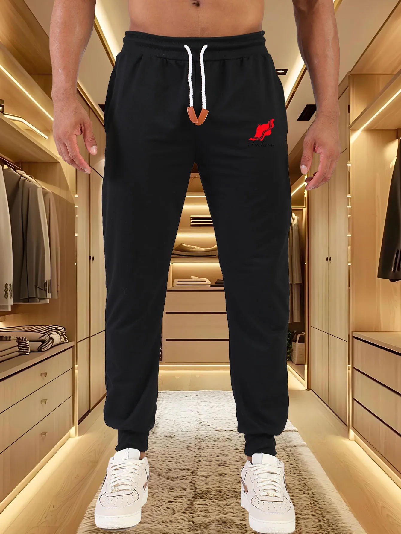 

Men Jogger Pants Fashion Print Elastic Waist Sweatpants Men Casual Streetwear Trousers Drawstring Jogging Pants With Pockets Spo