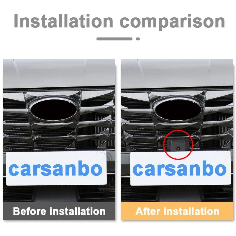 

Автомобильная камера переднего вида Carsanbo для Hyundai Tucson 2021, HD, широкоугольная, 150° ° Камера с эффектом рыбьего глаза