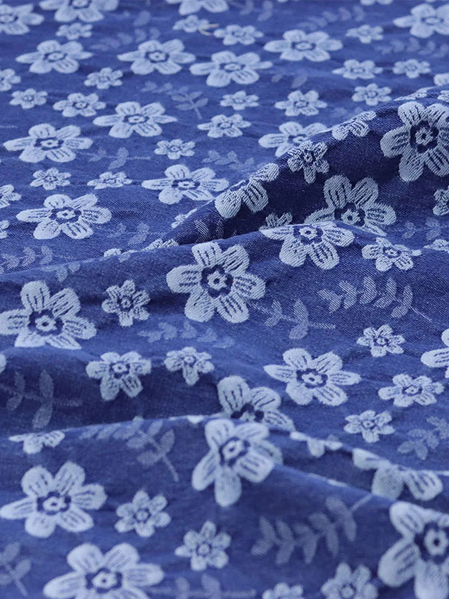 

Three-Dimensional Floral Autumn and Winter Thick Washed Denim Jacquard Cloth Clothing Fabric High-End Clothes Pants