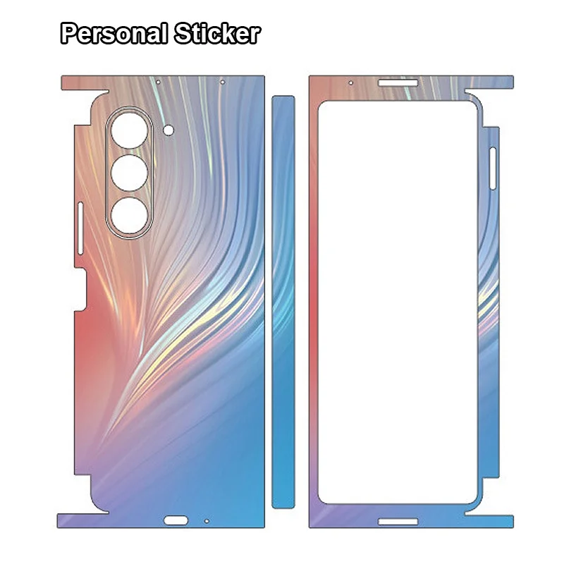 Colorful Aurora Decal Skin for Samsung Galaxy Z Fold 5 4 3 2 Back+Hinge+Side Protector Film Full Cover 3M Wrap Personal Stickers