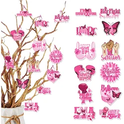 Love Breast Day Hangings, Fight Breast Cancer Tags,Breast Care Party Decoration Hanging Decoration, Gift Box Hangtag,12pcs