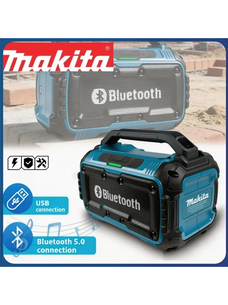 Makita kabelloser Bluetooth-Lautsprecher, tragbare Surround-Lautsprecher, Zweikanal-Subwoofer-Lautsprecher, 18-V-Akku (kein Akku)