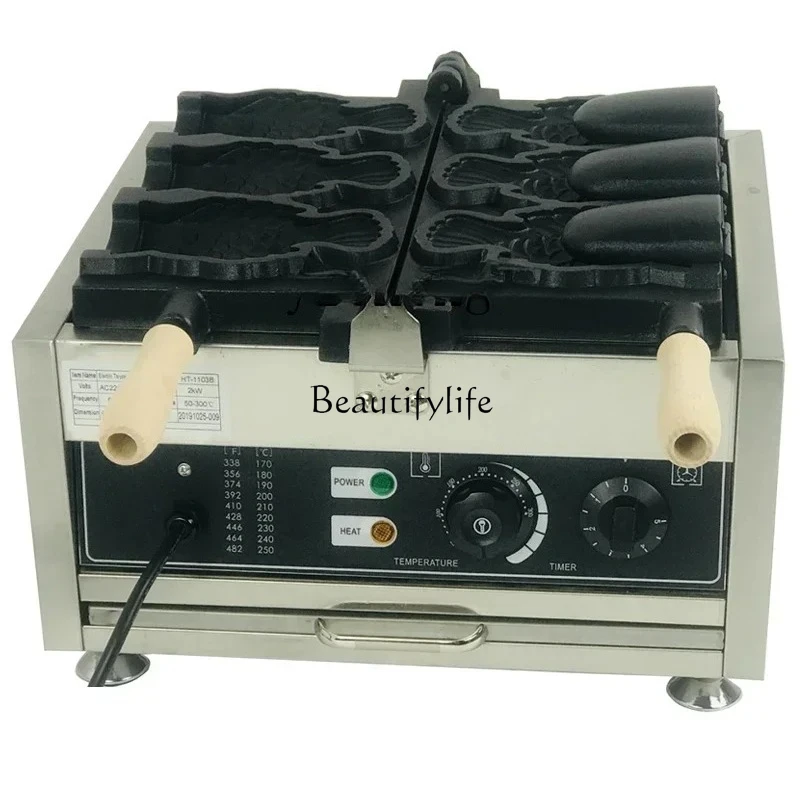 

riscaldamento elettrico a tre fori macchina Taiyaki commerciale intagliato pesce che brucia gelato grano pesce macchina Compu
