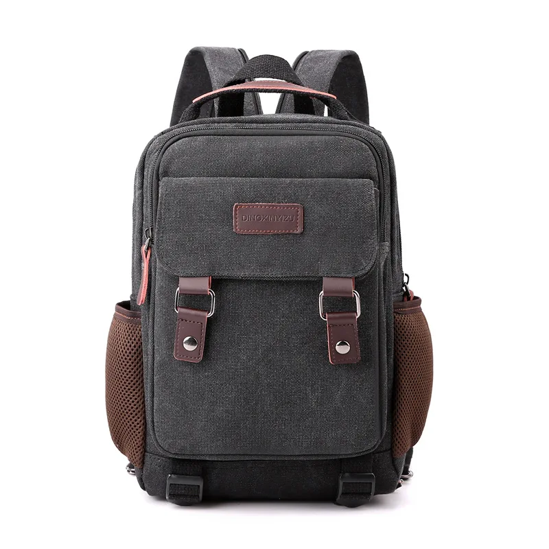 Small Mens Backpack Canvas Casual Backpacks for Men Mini Male School Bag Rucksack Man Multi-function Crossbody Bag Travel sac 가방