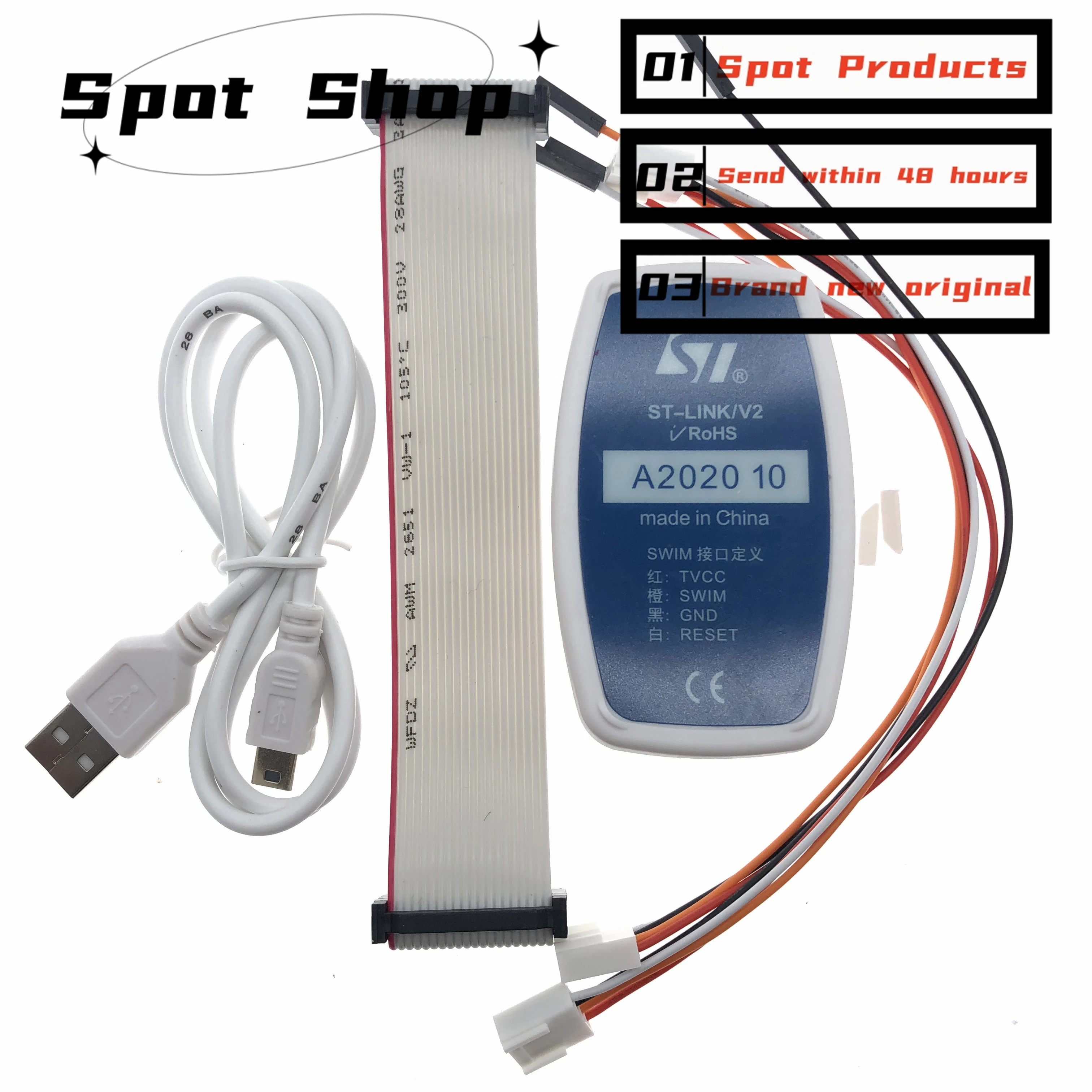 ST-LINK V2 stlink STM8 STM32 다운로더, 시뮬레이션 개발 보드, 버닝 프로그래밍, 버닝 디버깅, 로트당 1 개