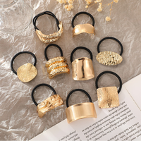 New Korean Fashion Metal Irregular Hair Bands Rope Women Double-Layer Headband Elastic Hairband Ponytail Holder Hair Accessories