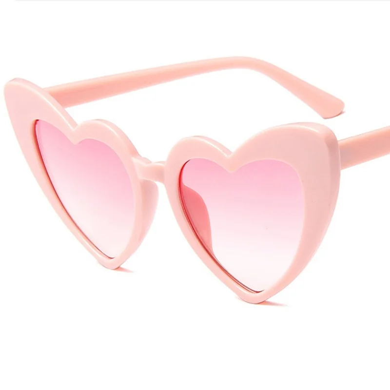 1pc Pink Fashion Love Sunglasses, Europe And The United States Trend Personality Diy Korean Party Sunglasses image 2