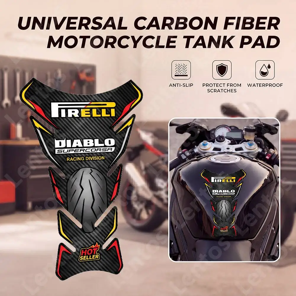 

For PIRELLI Universal Motorbike Fish Bone Tank Pad Decor Stickers Accessories