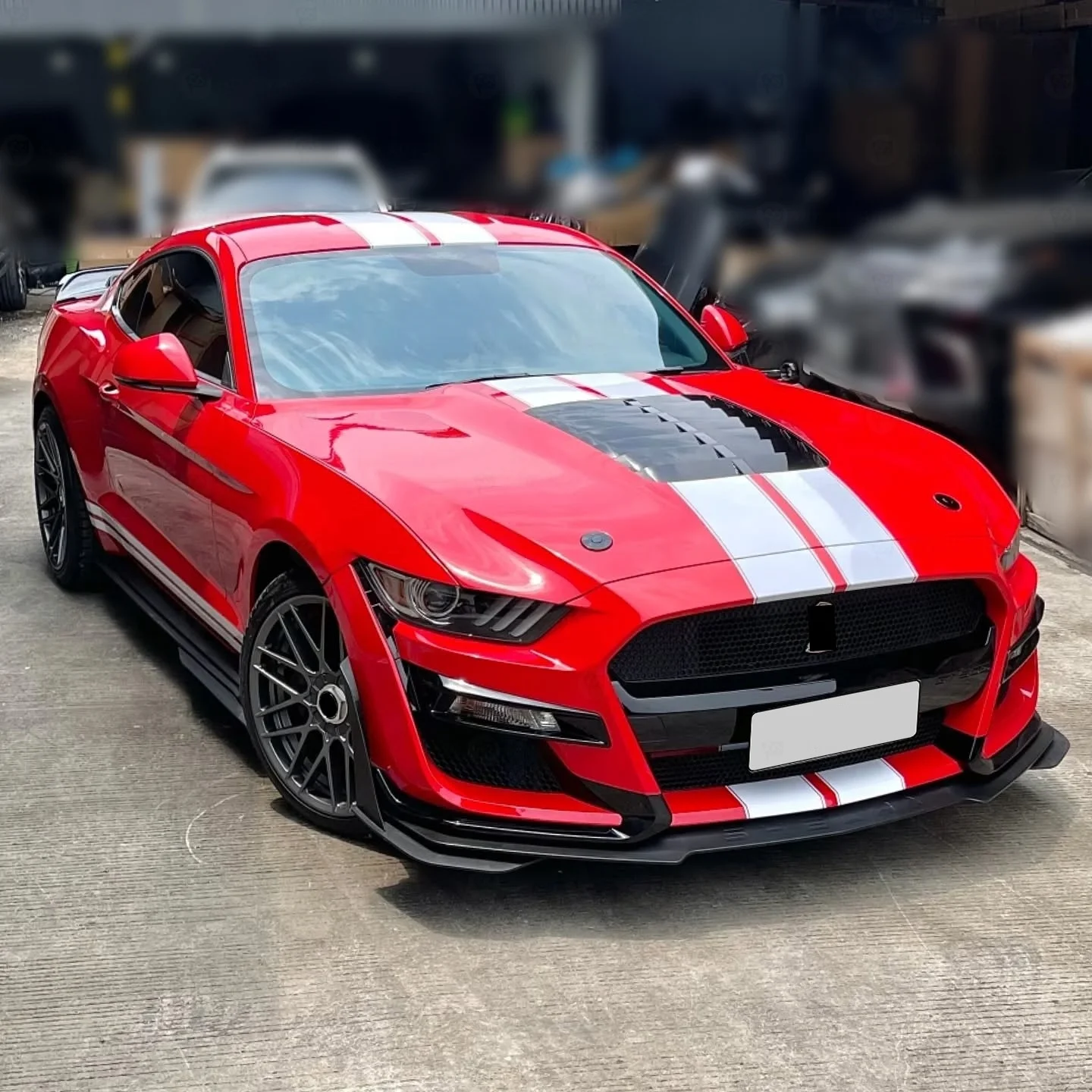 Car Bumper Body Kit for  Mustang 2015-2023 Upgrade to GT500 Shelby Model Include Front Rear Bumper Hood Fenders Side Skirts