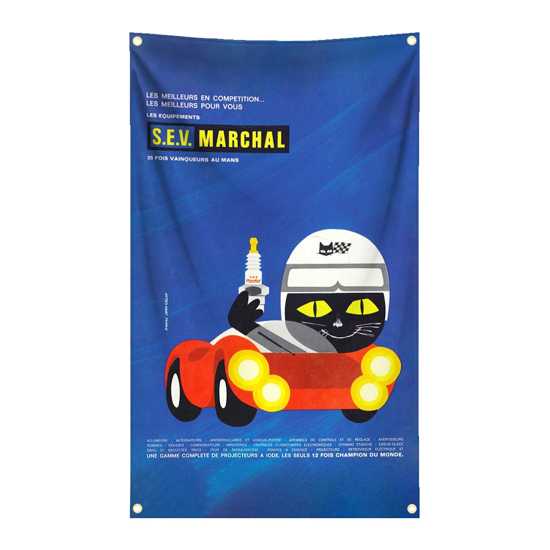 Classic Retro SEV Marchals Poster Flag Tapestry Polyester Digital Printing Banner Garage Wall Art Out Door Decoration
