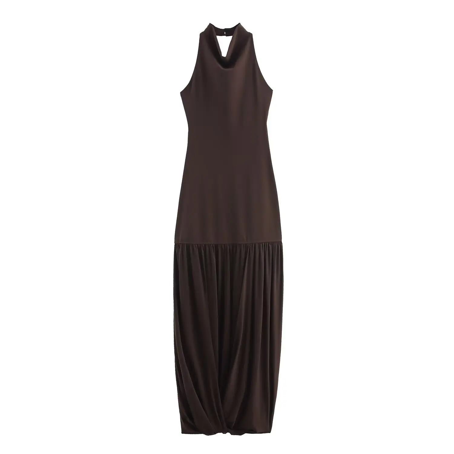 Gaun Wanita Musim Panas Baru, Model Seksi, Pinggang Tinggi, Aksen Patchwork, Detail Neline, Kasual