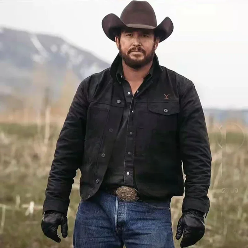 

Black Cotton Jacket Men's Jean Jacket 5XL Cotton Denim Autumn Winter Jacket Male Jean Coats Men Cowboy Jackets