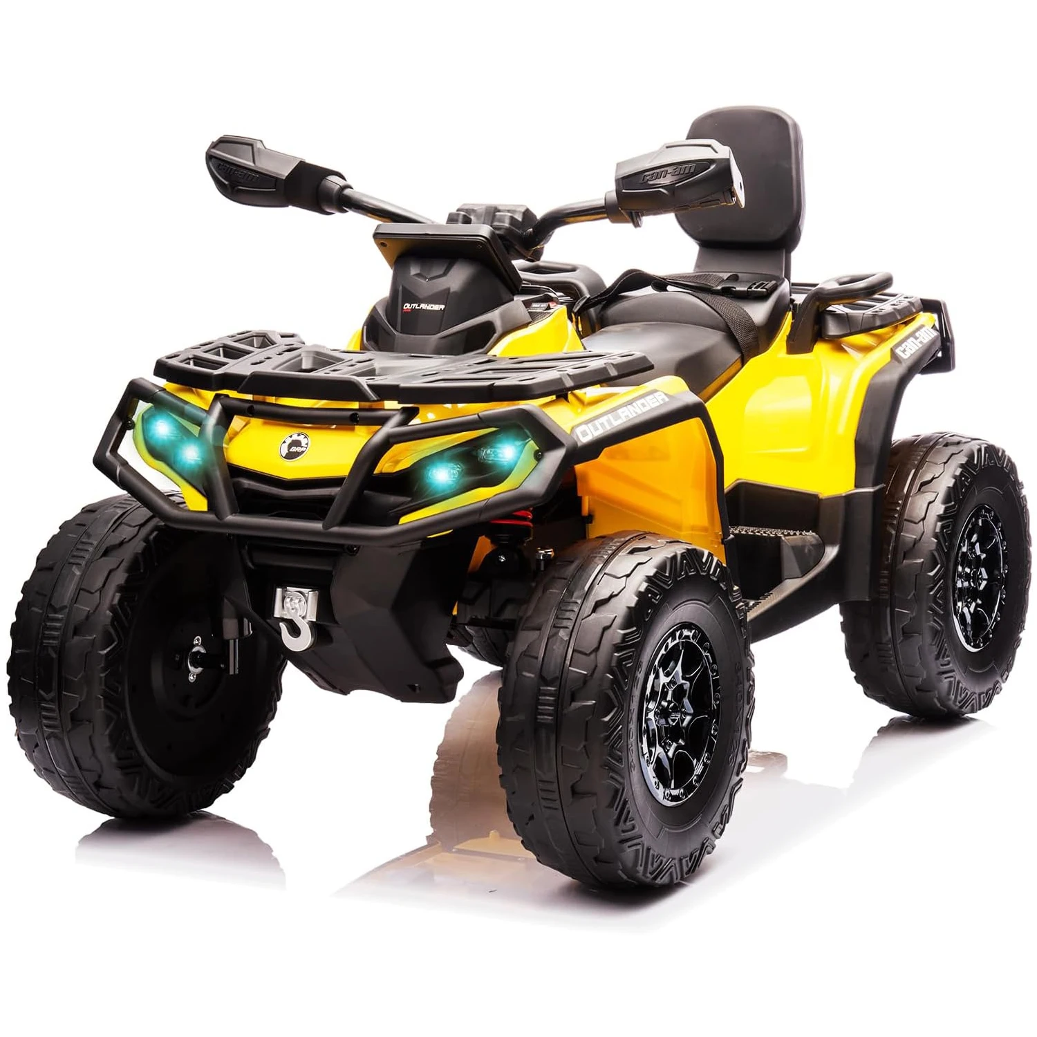 12V enfants ATV 4 roues, monter sur voiture jouet véhicules électriques ATV 2 vitesses, lumières LED Bluetooth cadeau idéal pour les enfants garçons filles 3+