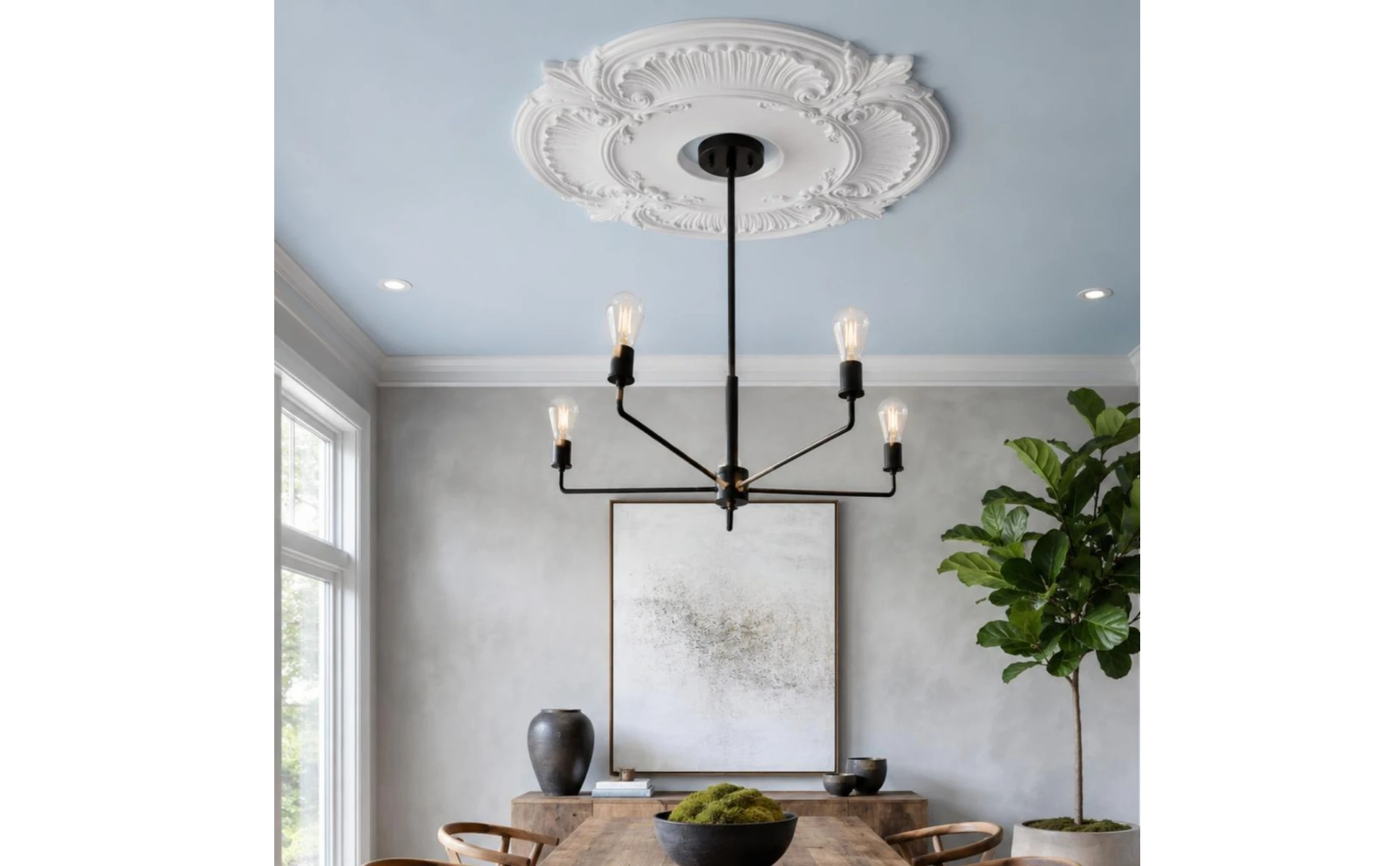 Round PU Ceiling Medallion Scroll Decorative Ceiling Medallion Light Plate Lightweight Trim Collar Easy to Install Round PU Ceiling Medallion Scroll Decorative Ceiling Medallion Light Plate Lightweight Trim Collar Easy to Install