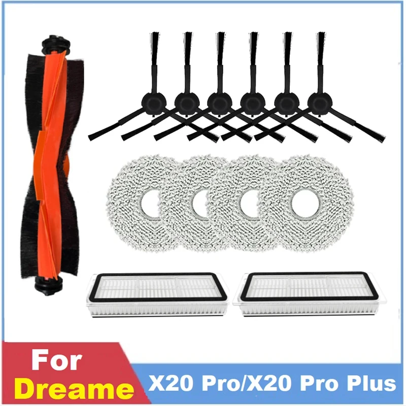 1 Set Main Side Brush Filter Mop Parts Accessories For Dreame X20 Pro/X20 Pro Plus Robot Vacuum Cleaner Replacement Spare Parts