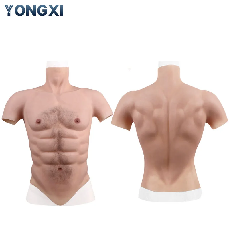 

YONGXI 3d Silicone Muscle Suit for Man Costume Male Fake Chest Bodysuit Realistic Simulation Cosplay Clothing