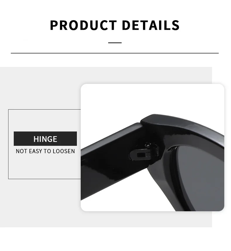 Neue Ankunft Platz Cat Eye Sonnenbrille Frauen Oval Vintage Marke Elliptische Sonnenbrille für Weibliche Shades Männliche Brillen Sonnenbrillen – Detail 4