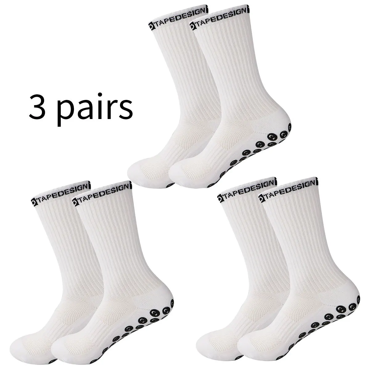 3 pairs of non slip football socks, basketball socks, yoga socks, sports socks, outdoor sports socks