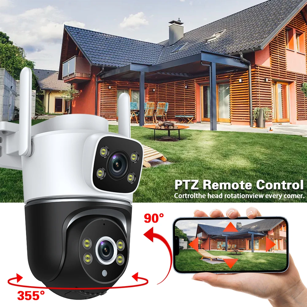 Tuya Smart Leben 4K 8MP Dual Objektiv PTZ WIIF Kamera Dual Screen Menschliches Menschliches Erkennung Outdoor Sicherheit Video Überwachung kamera