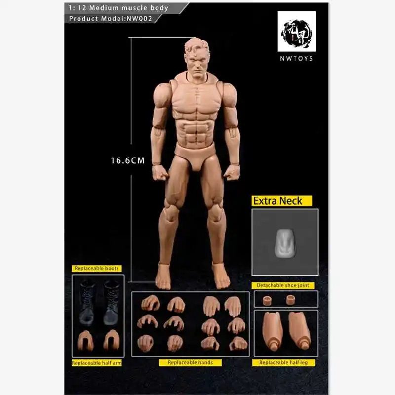 In Stock Nwtoys Boundless Model Play 1/12 Super Mobile And Powerful Male Body Painting Male Body Model Toys For Boys Gifts