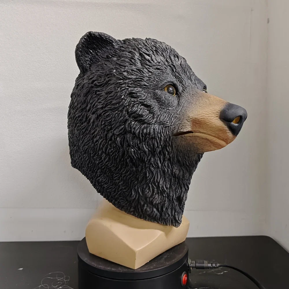 Realistic Bear Head Mask Halloween Cosplay Horror Grizzly Bear Mask Party Accessory Stage Performance Funny Animal Head Cover 3