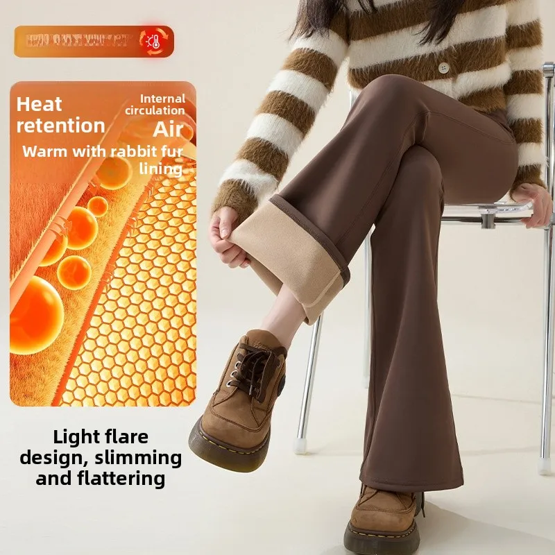 Pantaloni svasati a vita alta Pantaloni da yoga Fce autunno inverno da donna Effetto dimagrante Bot casual vestibilità ampia