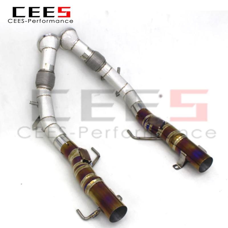 CEES Full Exhaust Pipes for Ferrari SF90 3.9T V8 2019-2023 Racing Car Catback Exhaust Systems Downpipe Without Catalyst