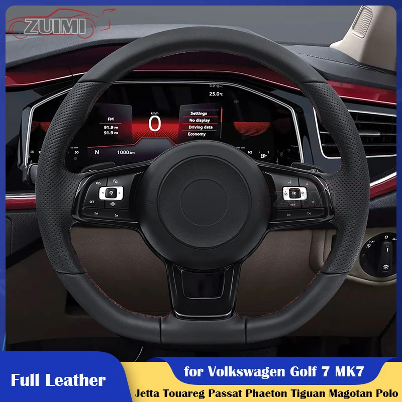 

Upgrade Full Leather Car Steering Wheel for Volkswagen VW golf 5 golf 7 gti 6 gti mk3 mk2 mk5 gti passat b6 polo Tiguan Jetta